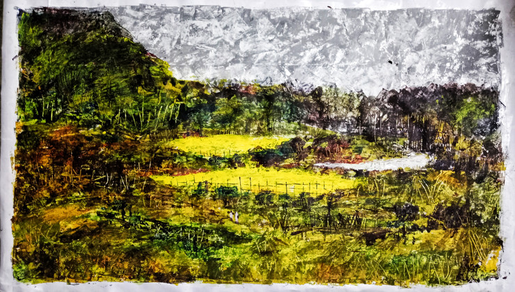 Landscape (ART_4854_73789) - Handpainted Art Painting - 22in X 39in