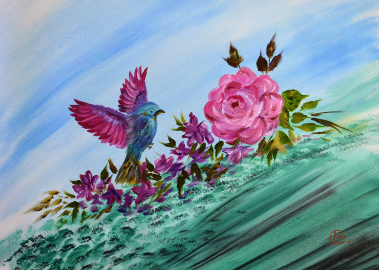 Reach Your Goal (ART_8580_73838) - Handpainted Art Painting - 20in X 14in
