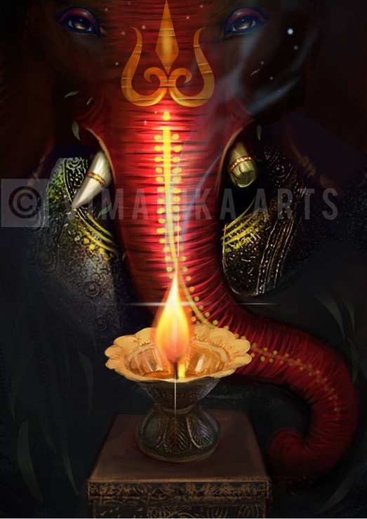 Srishti Ekdunt Ganesh(PRT_6900_15565) - Canvas Art Print - 20in X 28in