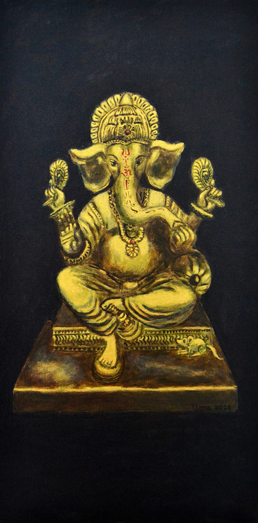 Ganesha (PRT_8989_74124) - Canvas Art Print - 15in X 30in