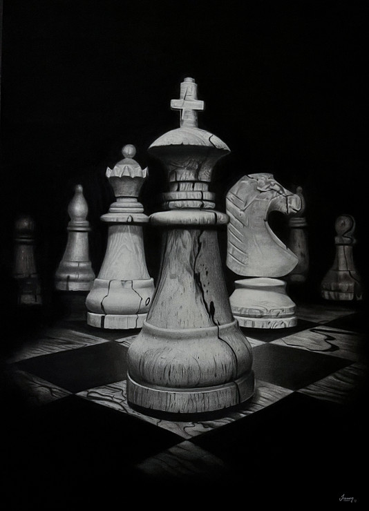 The Leader  (ART_9000_74477) - Handpainted Art Painting - 16in X 24in