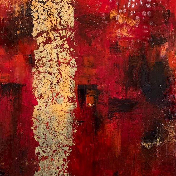 Fire and Desire- II (ART_9003_74417) - Handpainted Art Painting - 28in X 28in