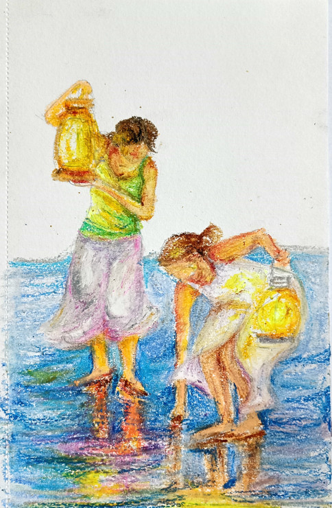 The light (ART_7631_74347) - Handpainted Art Painting - 6in X 8in