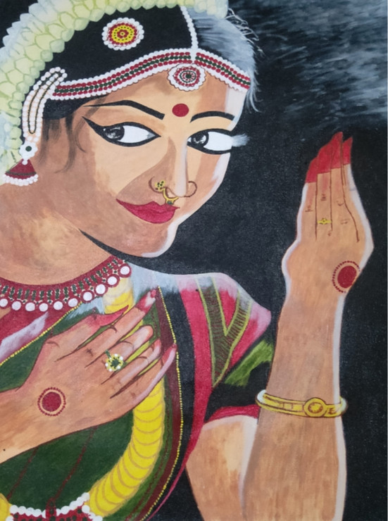 Mudra - Series 2 (ART_8015_58624) - Handpainted Art Painting - 18in X 24in