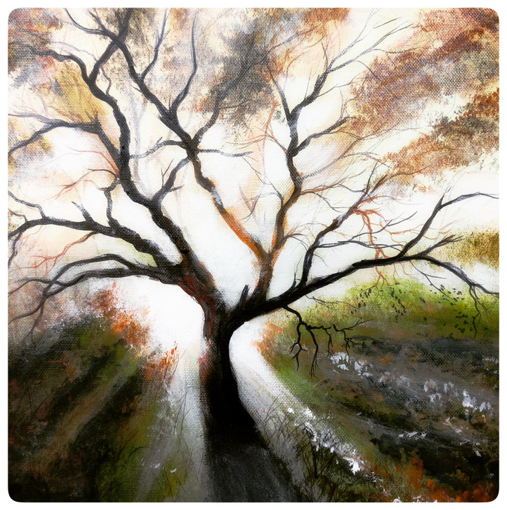 Magical Tree (ART_7615_74821) - Handpainted Art Painting - 12in X 12in
