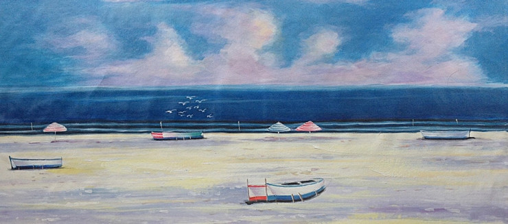56Seascape69 - 48in x 24in,56Seascape69_4824,Community Artist Group,Museum Quality - 100% Handpainted