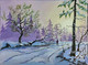 Snow fall  (ART_9014_75018) - Handpainted Art Painting - 14in X 12in