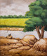 Village Scenery (ART_8896_74972) - Handpainted Art Painting - 31in X 36in