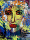 Lady Chaos (ART_9048_75146) - Handpainted Art Painting - 14in X 18in