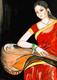 Indian Classical Musician Women (PRT_9032_75104) - Canvas Art Print - 15in X 21in