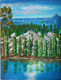 Seascape-little trees,Nature,Tree,Moutain,Sea