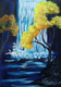 Waterfall-1 (ART_1230_75360) - Handpainted Art Painting - 8in X 11in