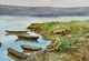 Boats on Shore (ART_8841_75357) - Handpainted Art Painting - 10in X 7in