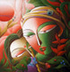 Beautiful Radha Krishna (ART_9031_75354) - Handpainted Art Painting - 14 in X 18in