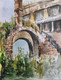 Old temple (ART_7901_75658) - Handpainted Art Painting - 11in X 13in