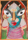 Tribal lady ( blueface) (PRT_8079_75697) - Canvas Art Print - 11in X 16in
