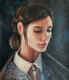 Lady (ART_9078_75904) - Handpainted Art Painting - 8in X 10in