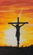 Religious one - Jesus Christ cross may bless us (ART_9101_76230) - Handpainted Art Painting - 8in X 10in
