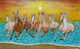 Seven running horses (ART_9097_76285) - Handpainted Art Painting - 35in X 22in