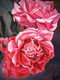 Roses in deep shade  (ART_9070_75849) - Handpainted Art Painting - 12in X 16in