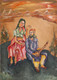 Banjara Couple (ART_1523_71714) - Handpainted Art Painting - 21in X 29in