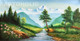 MOUTAIN'S WATERFALL LANDSCAPE  (ART_3319_76677) - Handpainted Art Painting - 48in X 24in