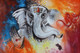 GANESHA PAINTING ABSTRACT (ART_3319_47163) - Handpainted Art Painting - 36in X 24in
