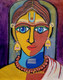 Saadhavi (yellow/brown) (ART_8079_76921) - Handpainted Art Painting - 16in X 20in