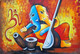 MUSICAL LORD GANESHA PAINTING (ART_3319_76207) - Handpainted Art Painting - 36in X 24in