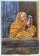 An Octogenarian Lady Reading Holy Book. (ART-8729-100091) - Handpainted Art Painting - 12 in X 16in