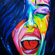 Abstract Lady Buety (ART-4675-100082) - Handpainted Art Painting - 36 in X 48in