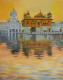 Golden Temple (ART-4209-100083) - Handpainted Art Painting - 16in X 20in