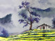Misty Hills (ART-3485-100141) - Handpainted Art Painting - 15 in X 11in