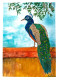A Majestic Bird, Peacock. (ART-8729-100180) - Handpainted Art Painting - 11 in X 15in