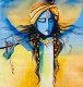 Lord Krishna (ART-7153-100346) - Handpainted Art Painting - 30in X 30in