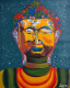 Painting Of Beautiful And Charming Face Of Buddha (ART-8891-100358) - Handpainted Art Painting - 29 in X 36in