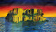 Golden Rocky Sunset (ART-15065-100392) - Handpainted Art Painting - 28 in X 18in