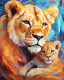 Motherhood Of Lioness (PRT-9116-100445) - Canvas Art Print - 48in X 60in