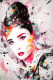 Abstract Surrealistic Digital Portrait Of Audrey Hepburn (PRT-9105-100436) - Canvas Art Print - 16in X 24in