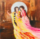Friends(saheliyaan) (ART-15082-100407) - Handpainted Art Painting - 24 in X 24in