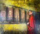 Buddhas Silent Prayer (ART-5220-100452) - Handpainted Art Painting - 48in X 42in