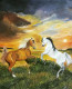Two Horses (ART-8657-100543) - Handpainted Art Painting - 24 in X 30in