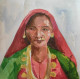 Rajasthani Woman (PRT-7901-100639) - Canvas Art Print - 12in X 12in