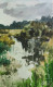 River Side (ART-7901-100609) - Handpainted Art Painting - 11 in X 7in