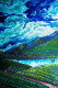 Mountain Lake Munnar (ART-15198-100809) - Handpainted Art Painting - 12 in X 18in