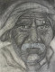 Old Man Graphite Portrait (ART-15178-100841) - Handpainted Art Painting - 8 in X 12in