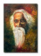 Rabindranath Tagore Freehand Portrait (ART-5557-100872) - Handpainted Art Painting - 12 in X 17in