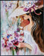 INTELLECTUAL GIRL (ART-15199-101103) - Handpainted Art Painting - 18 in X 24in