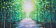 Nature Forest Scenery Painting (ART-3319-101132) - Handpainted Art Painting - 48 in X 24in