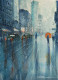 City In The Rain 1 (PRT-8658-101186) - Canvas Art Print - 13in X 18in